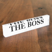 The Boss Funny Desk Naam Bord Naambordje (Zijkant)