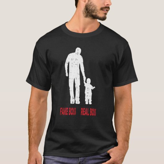 The Boss The Real Boss Fathers Day Dad T-shirt (Voorkant)