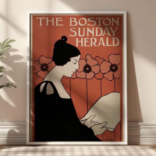 The Boston Sunday Herald Vintage Magazine Cover  Poster