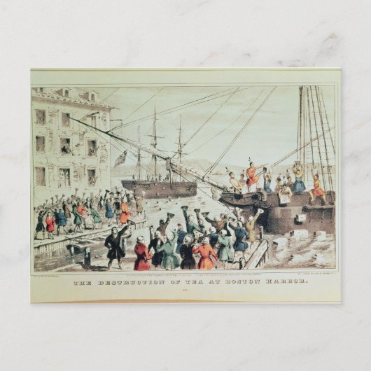 The Boston Tea Party, 1846 Briefkaart (Voorkant)