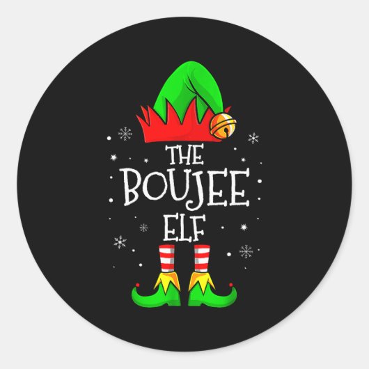 The Boujee Elf Group Matching Family Christmas Xma Ronde Sticker (Voorkant)