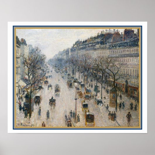 "The Boulevard Montmartre" door Camille Pissarro Poster (Voorkant)