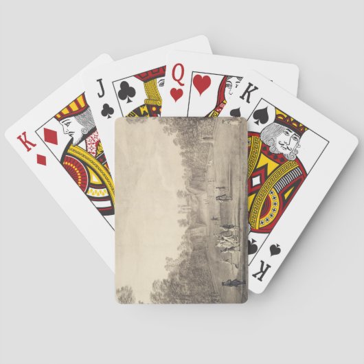 The Bowling Green at Claremont, 1738 (engraving) Speelkaarten (Achterkant)