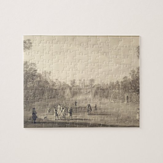 The Bowling Green te Claremont, 1738 (graving) Legpuzzel (Horizontaal)