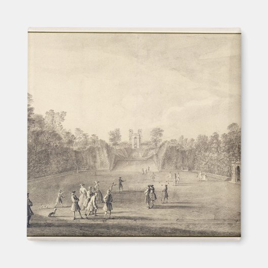 The Bowling Green te Claremont, 1738 (graving) Magneet (Voorkant)