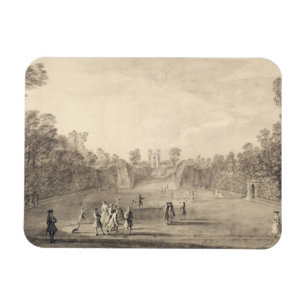 The Bowling Green te Claremont, 1738 (graving) Magneet
