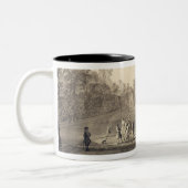 The Bowling Green te Claremont, 1738 (graving) Tweekleurige Koffiemok (Links)