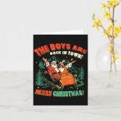 The Boys Are Back In Town Christmas Christian Sant Kaart (Gele Bloem)
