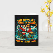 The Boys Are Back In Town Merry Christmas Design  Kaart (Gele Bloem)
