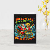 The Boys Are Back In Town Merry Christmas Design  Kaart (Gele Bloem)