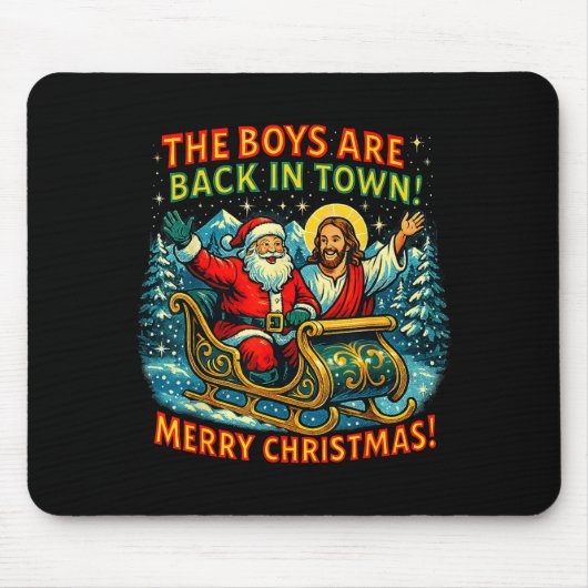 The Boys Are Back In Town Merry Christmas Design Muismat (Voorkant)