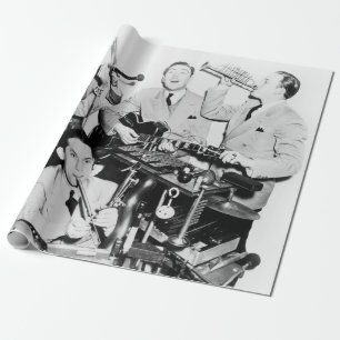 The boys in the bandvintage, music, band, retro, s cadeaupapier