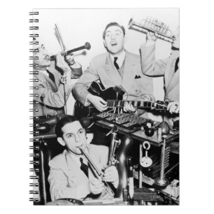 The boys in the bandvintage, music, band, retro, s notitieboek