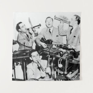 The boys in the bandvintage, music, band, retro, s wandkleed