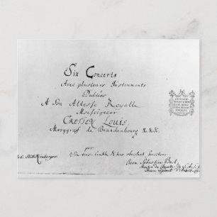 The Brandenburg Concertos, 1721 Briefkaart