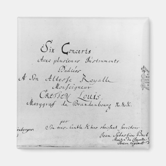 The Brandenburg Concertos, 1721 Magneet (Voorkant)