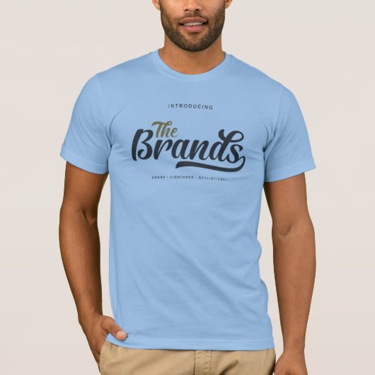 “The Brands” lettering. Printed on a soft,  T-shirt (Voorkant)