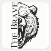 The Brave Bear Vierkante Sticker (Voorkant)