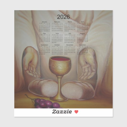 The Bread of Life: Holy Eucharist 2026 Calendar Sticker (Vel)