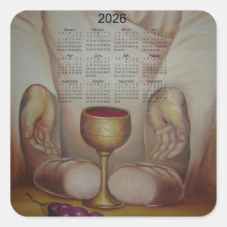 The Bread of Life: Holy Eucharist 2026 Calendar Vierkante Sticker