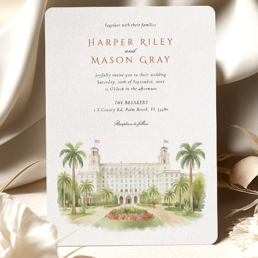 THE BREAKERS Palm Beach bruiloft Kaart