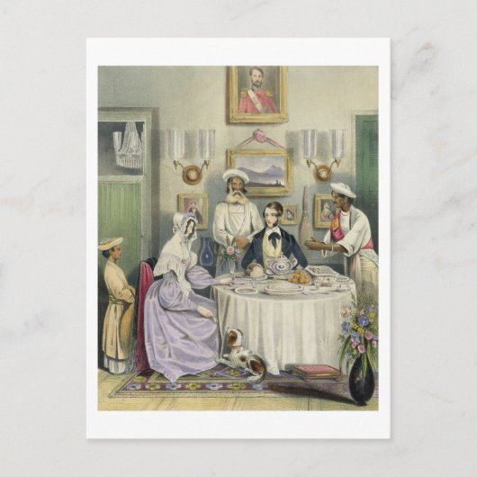 The Breakfast, bord 3 van 'Anglo Indians', engra Briefkaart (Voorkant)