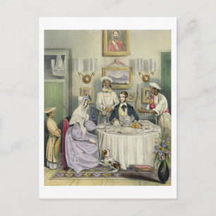 The Breakfast, bord 3 van 'Anglo Indians', engra Briefkaart