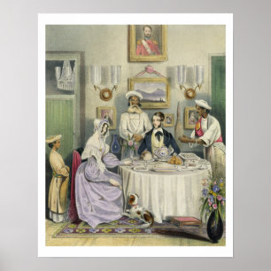 The Breakfast, bord 3 van 'Anglo Indians', engra Poster