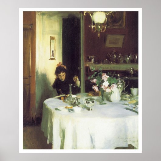 The Breakfast Table, 1884 John Singer Sargent Poster (Voorkant)