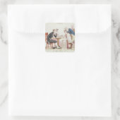 The Breakfast, van 'Bon Genre' Vierkante Sticker (Tas)