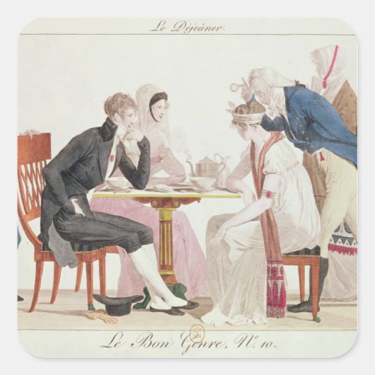 The Breakfast, van 'Bon Genre' Vierkante Sticker (Voorkant)