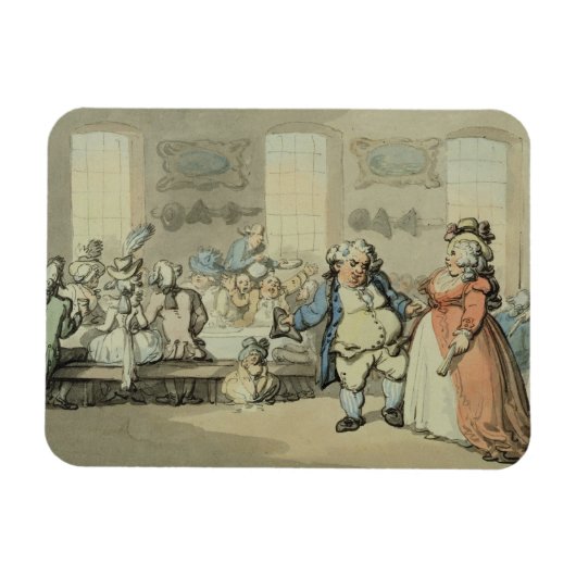 The Breakfast, van "Scenes at Bath" (met/c & inkt Magneet (Horizontaal)
