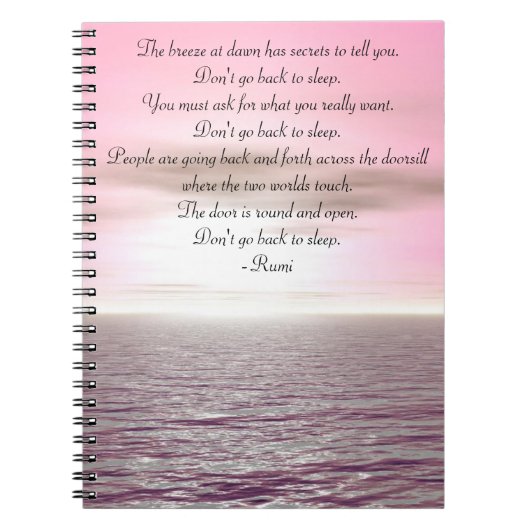 The Breeze in Dawn Rumi Manifest Journal Notitieboek (Voorkant)