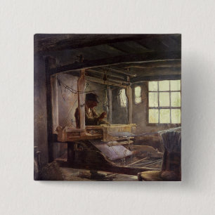 The Breton Weaver, 1888 Vierkante Button 5,1 Cm
