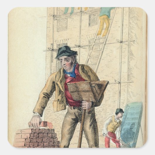 The Bricklayer's Laborer Vierkante Sticker (Voorkant)