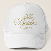 The Bride Baseball Hat Gold Trucker Pet (Voorkant)