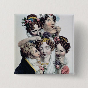 The Bride, c.1820 (litho) Vierkante Button 5,1 Cm