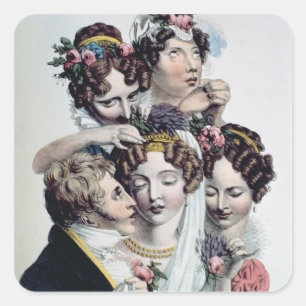 The Bride, c.1820 (litho) Vierkante Sticker