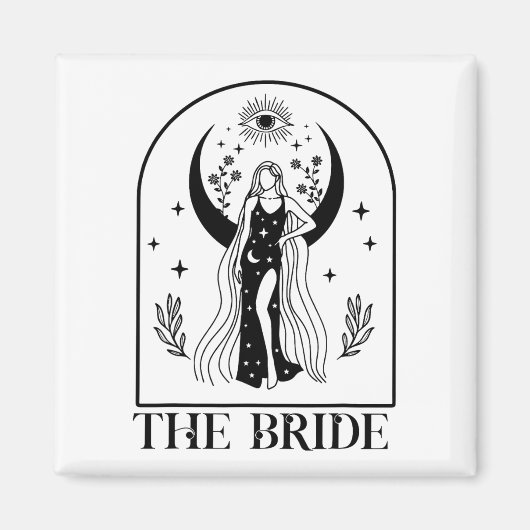The Bride Coven Witchy Gothic Wedding Bachelorette Magneet (Voorkant)