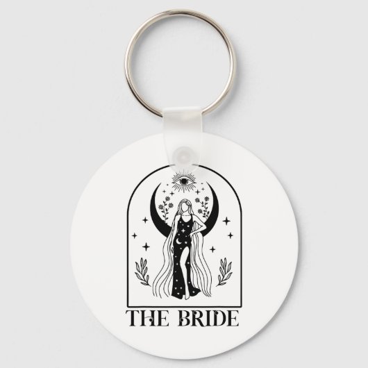 The Bride Coven Witchy Gothic Wedding Bachelorette Sleutelhanger (Voorkant)