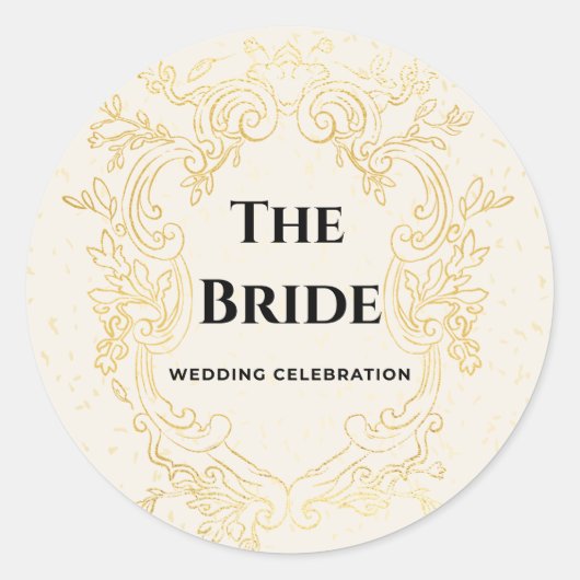 The Bride - Gold vintage frame sheet of stickers (Voorkant)