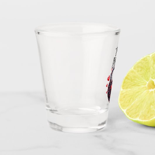 The Bride Goth Heart Lock and Key Shot Glas (Links)