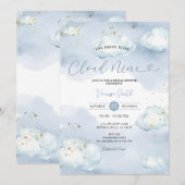 The Bride is Cloud Nine Bridal Shower Gold Glitter Kaart (Voorkant / Achterkant)