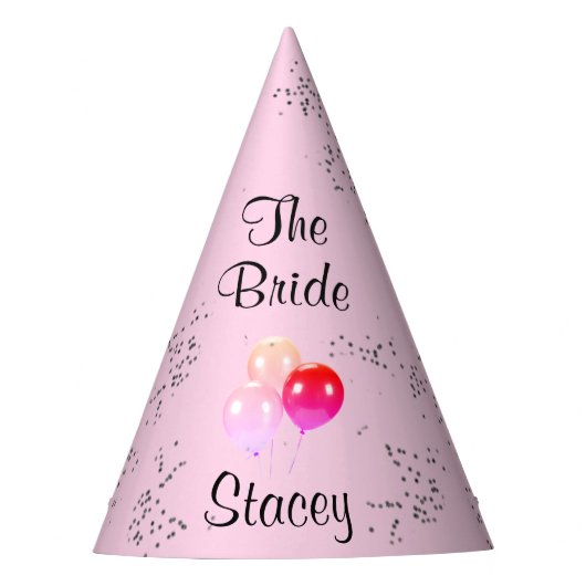 The Bride Pink Shower / Bachellorette Party Pet Feesthoedjes (Voorkant)