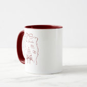 The Bride – Romantic Wedding Mug with Elegant Red Mok (Voorkant links)