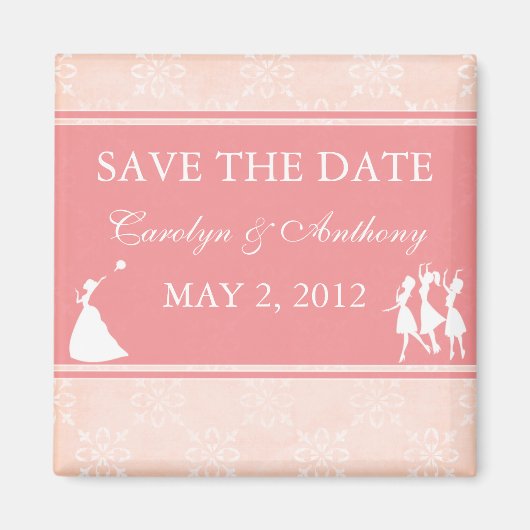 The Bride Roos Pink SAVE THE DATE Magnet (Voorkant)