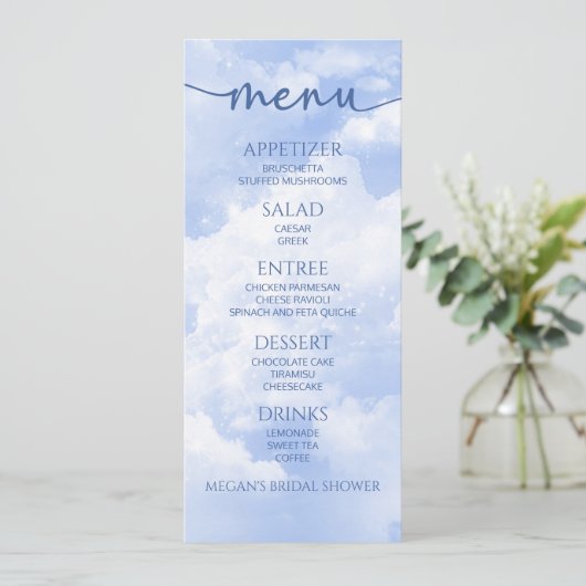 The Bride staat op het menu van Cloud Nine Vrijgez (Staand voorkant)