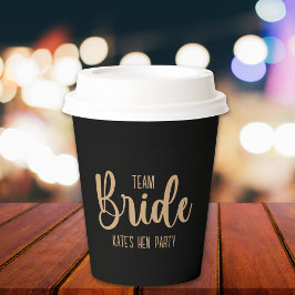 The Bride Team Elegant Bachelorette Papieren Bekers