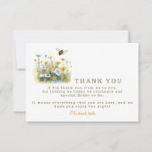 The Bride to Bee Daisy waterverf Shower Bedankkaart (Voorkant)