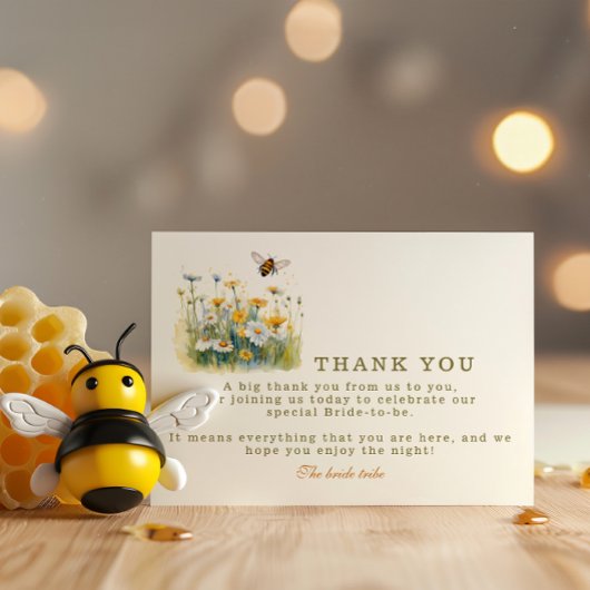 The Bride to Bee Daisy waterverf Shower Bedankkaart